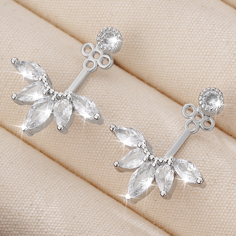 Women's Elegant Drop Earrings with Synthetic Zirconia